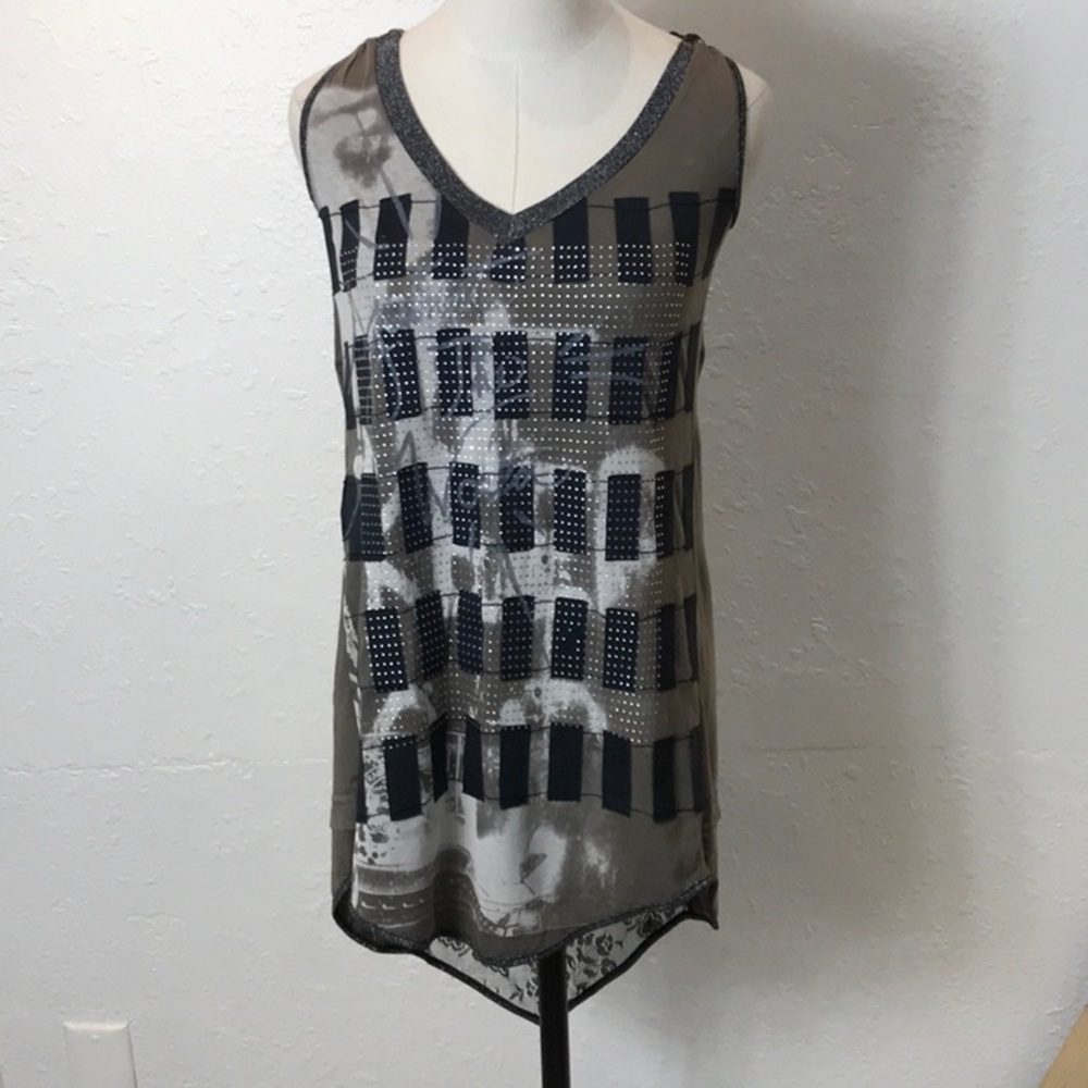 Salvage print patch hoodie dress
